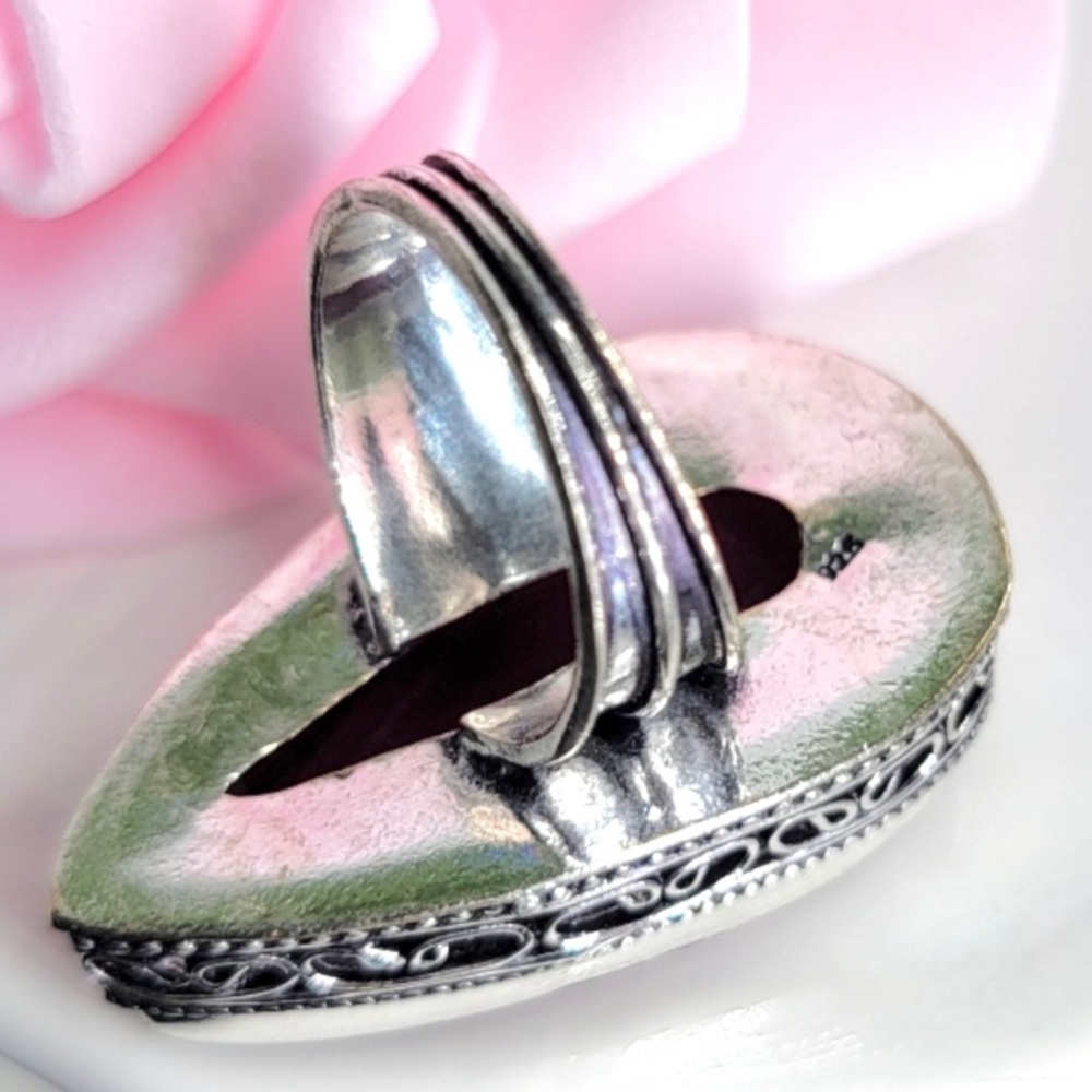 New Mozambique Ruby Silver Ring Gemstone Filigree… - image 7